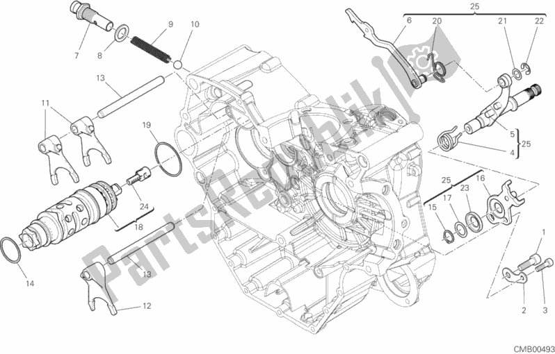 All parts for the Shift Cam - Fork of the Ducati Supersport S 937 2017